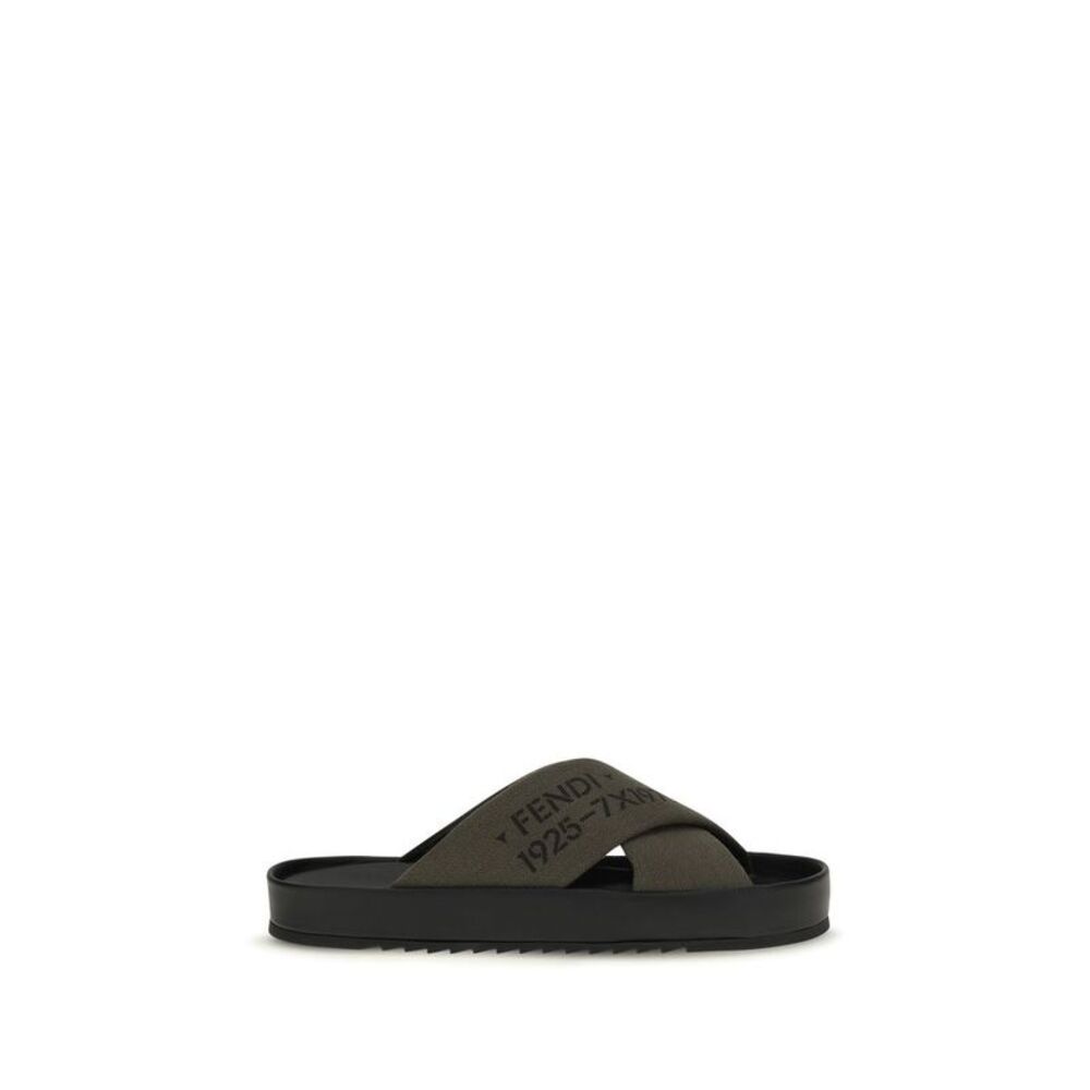 Fendi Bicolor Polyester Flat Men's Sandals